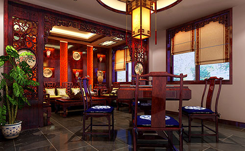 尚义古典中式风格茶楼包间设计装修效果图